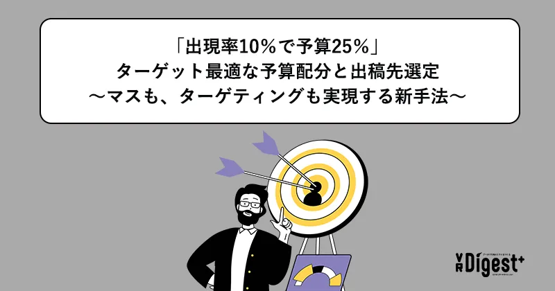 「出現率10%で予算25%」ターゲット最適な予算配分と出稿先選定～マスも、ターゲティングも実現する新手法～
