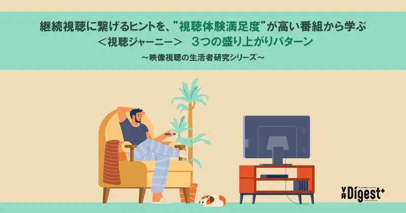 継続視聴に繋げるヒントを、"視聴体験満足度"が高い番組から学ぶ ー＜視聴ジャーニー＞３つの盛り上がりパターン ー ～映像視聴の生活者研究シリーズ～