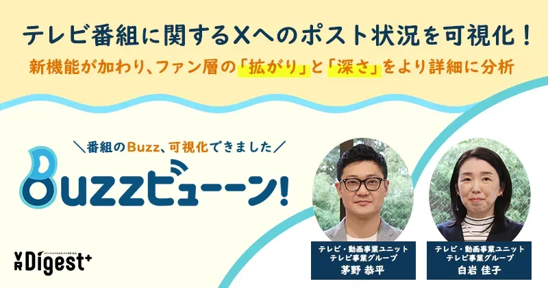 テレビ番組に関するXへのポスト状況を可視化！新機能が加わり、ファン層の「拡がり」と「深さ」をより詳細に分析