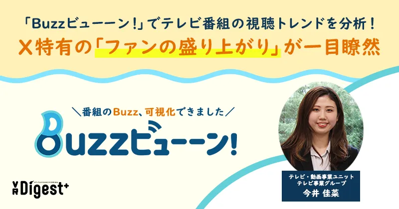 「Buzzビューーン！」でテレビ番組の視聴トレンドを分析！X特有の「ファンの盛り上がり」が一目瞭然