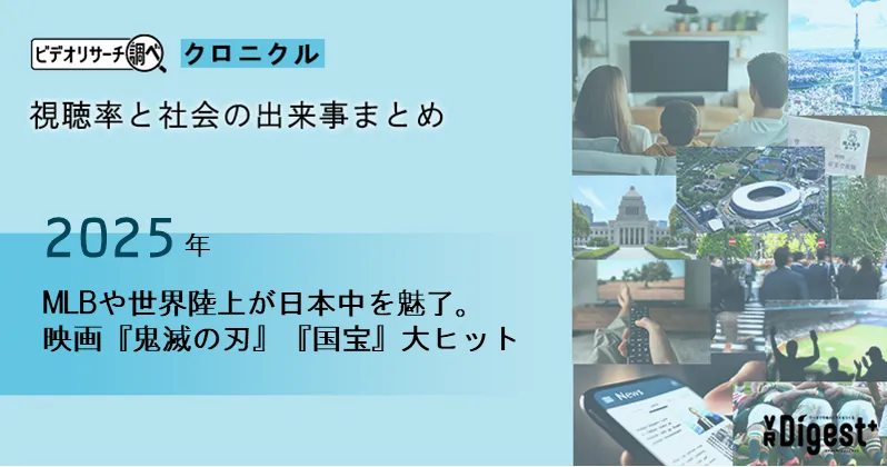 【2025年】MLBや世界陸上が日本中を魅了。映画『鬼滅の刃』『国宝』大ヒット｜視聴率と社会の出来事まとめ