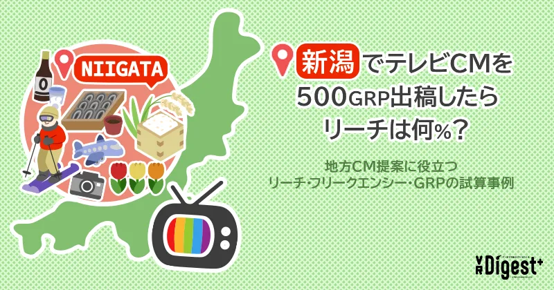 新潟でテレビCMを500GRP出稿したらリーチは何％？～地方CM提案に役立つリーチ・フリークエンシー・GRPの試算事例～