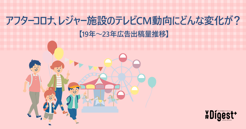 アフターコロナ、レジャー施設のテレビCM動向にどんな変化が？【19年～23年広告出稿量推移】