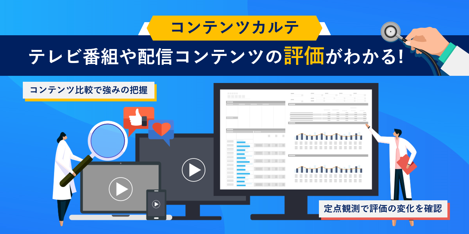 テレビ番組や配信コンテンツの評価がわかる! コンテンツカルテ コンテンツ比較で強みの把握 定点観測で評価の変化を確認