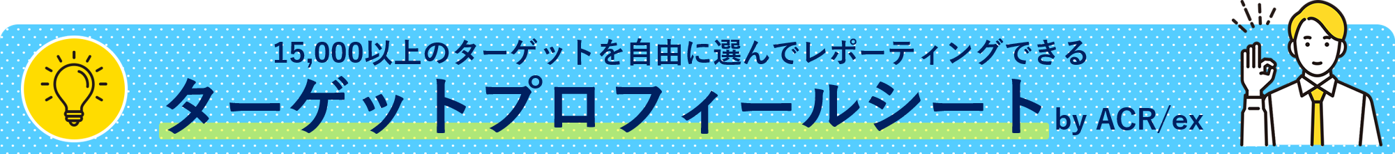 15,000以上のターゲットを自由に選んでレポーティングできるターゲットプロフィールシート　by ACR/ex